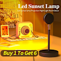 Miniatyrbillede 2 af 4: Regnbue Solnedgang Lampe Projektor Natlys Solnedgang Projektion LED Skrivebordslampe til Soveværelsesatmosfære Regnbue Lampe Dekorationslys Default Title