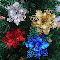 Miniatyrbillede 5 af 8: 1 stk. Kunstige Blomster Jule Fake Blomster Glitter Glædelig Jul Træ Ornamenter Julepynt Til Hjemmet 03