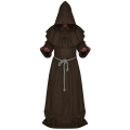 Miniatyrbild 4 av 9: Pestdoktor Cosplay Kostym Medeltida Huvförsedd Kappa Steampunk Skräckmask Hatt Vuxen Halloweenfest Rollspel Storlek S-XL Red robe S