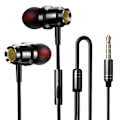 Pikkukuva 2 / 3: Hi-Fi Stereo Monitor Kuulokkeet Metalliset Langalliset Nappikuulokkeet Mikillä, Tehokas Basso Älypuhelimille Red
