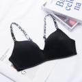 Pikkukuva 1 / 5: 75-85 A/B Kuppi Naisten Langattomat Rintaliivit Saumattomat Kirjainolkaimet Rintaliivit Seksikkäät Alusvaatteet Säädettävä Push Up Bralette Black 85