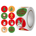 Miniatyrbild 1 av 11: 500 st/rulle Jul Godispåse Förslutningsetiketter Juldekoration för Hemmet Jultomte Julgran Ornament Nyår 2023 45