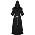 Miniatyrbild 5 av 9: Pestdoktor Cosplay Kostym Medeltida Huvförsedd Kappa Steampunk Skräckmask Hatt Vuxen Halloweenfest Rollspel Storlek S-XL White robe XL