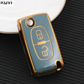 Pikkukuva 6 / 11: Uusi TPU-auton avaimenperäkotelon suojus Peugeot 107 206 207 307 308 406 -malleille Citroen Xsara Picasso C2 C3 C4 C5 C6 C8 -malleille, laukku 2 button Red