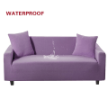 Miniatyrbild 1 av 11: Elastiskt Vattentätt Sofföverdrag Enfärgat Hög Stretch Överdrag Allomfattande Elastiskt Sofföverdrag Soffskydd för Vardagsrum Light Purple 3-seater 190-230cm