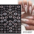 Miniatyrbild 7 av 11: 5D Halloween Nageldekaler Spindelväv Skräckögon Ansikte Pumpa Nageldekaler Präglade Designer Sliders Folier Manikyr TRSTZ-5D STZ-5D10