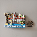 Pikkukuva 7 / 11: Jääkaappimagneetit Unkari Budapest Turismi Matkamuisto hartsiaskartelu UV-tulostettu maisema jääkaappimagneettitarrat kodin sisustus Budapest 5
