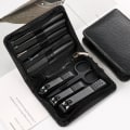 Miniatyrbillede 1 af 3: Negleklippersæt i rustfrit stål, 9 dele, sorte negleværktøjer, kvalitets negleklippere, komplet sæt negleklippere 9 pieces-Black-quality frameless