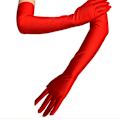 Miniatyrbilde 4 av 8: Klassiske Svarte Hvite Røde Grå Hudfargede Opera/Albue/Håndledd Stretch Sateng Finger Lange Hansker Dame Flapper Hansker Matchende Kostyme White One Size