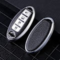 Pikkukuva 1 / 11: Nahkainen TPU-auton avaimenperäkotelo Nissan Leaf Micra Qashqai J11 J10 X Trail T32 Versa Note Patrol -avaimenperäkotelon lisävarusteille 4 - 1 Silver
