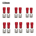 Miniatyrbild 3 av 11: 100/50 st 2,8 mm 4,8 mm 6,3 mm Isolerad Tätnings Spade Kabelsko Hona Krympterminaler Elektrisk Krympterminal Set 4.8mm Red 100PCS