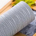 Miniatyrbilde 5 av 5: Moderne Enkel Ikke-vevd 3D Tapetrull Glitter Metallisk Stripe Tekstur Himmelsblå Flokk Stripe Tapet For Soverom Stue Lys Grå 4D Light Gray 4D