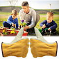 Miniatyrbild 5 av 7: 1 Par Arbetshandskar Läder Män Arbete Svetshandskar Säkerhetsskydd Trädgård Sport MOTO Slitstarka Handskar As photo M