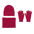 Miniatyrbild 11 av 11: Varm Ullmössa Halsduk Handskar Tredelat Set Vindtät Stickad Mössa Tredelat Set Pink three-piece set