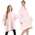 Miniatyrbild 8 av 11: Loalirando Oversized Hoodie Filt Fluffig Fleece Filt Hoodie för Kvinnor Män Barn Bärbar Filt med Huva och Stor Ficka Grey - Sloth One Size
