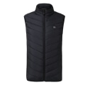 Miniatyrbilde 3 av 11: Herre Utendørs USB Infrarød Varmevest Jakke Herre Vinter Elektrisk Oppvarmet Vest Vattert Vest For Sport Fotturer Oversized 5XL Double switch black XXL