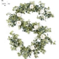Miniatyrbillede 6 af 11: 2M Kunstige Blomster Planter Falsk Eukalyptus Ranke Guirlande Hængende til Bryllup Hjemmekontor Fest Have Håndværk Kunst Dekoration 1pc yellow camellia