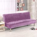 Miniatyrbilde 9 av 11: Plysjstoff Fold Armløs Sovesofa Trekk Sammenleggbart setetrekk Tykkere trekk Benk Sofabeskyttelse Elastisk Futon Trekk vinter Cream L Size