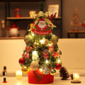 Miniatyrbild 10 av 11: Mini Julgransprydnader Skrivbordsjulgransdekoration 60 cm Julgran Rosa Simulering 45cm high-grade red B package