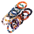 Miniatyrbillede 1 af 3: Uregelmæssigt armbånd med form blandet farve rød sort drøm agat armbånd ornament SL230A3203 dream agate hand string