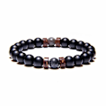Miniatyrbild 2 av 11: Pärlarmband för män Naturlig vulkanisk sten Pärla Tibetansk Buddha chakra Lavasten Diffuser Armband Herr Mode Nya Smycken Style 3