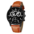 Miniatyrbillede 1 af 5: Quartz Ur Simple Casual Bælteur Geneva Ur Herre Black brown belt with Shell