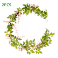 Miniatyrbillede 3 af 5: 2 stk. 1,8 m Wisteria Kunstig Blomsterranke Efeu Blad Guirlande Rattan Snore Blomster Bryllupsbue Dekoration Hjem Have Fest Dekoration White