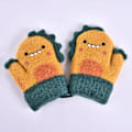 Miniatyrbild 11 av 11: Tecknade Dinosaurie Babyhandskar Varma Höst Vinter Barn Flicka Pojke Hel Fingerhandskar Stickade Tjocka Utomhus Barn Småbarn Vantar gray