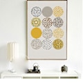 Miniatyrbild 5 av 5: Wekity Löv och Geometri Väggkonst Canvas Print Affisch, Enkel Abstrakt Konst Ritning Dekor för Hem Vardagsrum Sovrum Kontor och Barnrum (Se