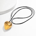Miniatyrbilde 4 av 11: Goth Svart Fløyel Stort Hjerte Anheng Choker Halskjede for Kvinner Elegant Vev Knute Sløyfe Justerbart Kjede Nyttårs Smykker Waxy Thread Silver