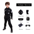 Miniatyrbild 6 av 7: Poliskostymer för barn Halloweenfest Karneval Polisuniform 110-160cm Pojkar Armé Poliser Cosplay Klädset Set6 130CM