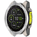 Miniatyrbillede 2 af 5: Til Garmin Fenix 8 Solar 51mm Rustfrit Stål Bezel Ridsefast Beskyttelsesring - Sort+Rød Silver+Grey