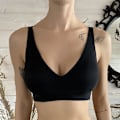 Miniatyrbillede 1 af 6: Sexet Sømløs BH Uden Bøjle Bløde Intime Dame Undertøj Kvinde Push Up Dame Lingeri Polstret BH Black M