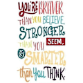 Miniatyrbild 2 av 5: Färgglad Inspirerande Text Citat Väggdekal - Du är Modigare Än Du Tror, Starkare Än Du Verkar, Smartare Än Du Tänker, Positivt Citat St