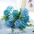 Miniatyrbillede 8 af 11: 15 blomsterhoved silkehortensia kunstig blomst hvide bryllupsblomster lille buket falsk blomst fest DIY dekoration A5