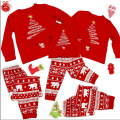 Miniatyrbild 3 av 4: Julpyjamas Matchande Familj Pyjamas Set Lång Pyjamas Träd Isbjörn Snöflinga Tryck Förälder-Barn Hemmakläder Set Red 165cm