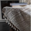 Pikkukuva 2 / 5: Ontto pitsiverho, beige, geometrinen kukka, olohuoneen makuuhuoneen verho Beige Clover tassel hook curtain 150 width * 200CM height