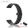 Miniatyrbilde 11 av 11: Håndleddsreim for HUAWEI WATCH GT 2 Pro gt2pro Metall rustfritt stål Reim Armbånd For HUAWEI gt2 pro Klokkereim Tilbehør Silver black 2 20mm