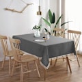 Miniatyrbilde 3 av 6: Bordduk Lin-lignende Vanntett Rektangulær for Husholdnings Spisebord UTR20019 Blue 140cm*220cm