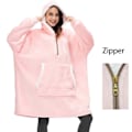 Miniatyrbillede 7 af 11: Dame Tæppe Sweatshirt Kåbe Vinter Hættetrøjer Udendørs Hættefrakker Varm Komfort Badekåbe Jule Fleece Tæppe Sudadera Mujer hmy623gray One Size