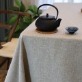 Miniatyrbild 1 av 8: Linne Duk Soffbord Enkel Enfärgad Rund Bordsduk Japansk Bomull Linne Rektangulär Duk Light gray (thick) 135*135cm