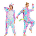 Miniatyrbild 4 av 11: Unisex Unicorn Stitch Onesies Dam Vinter Jul Pyjamas Nattkläder Kostymer Vuxna Flanell Sovkläder Pyjamas Puple Tenma L