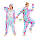 Pikkukuva 4 / 11: Naisten Yksisarvinen Stitch Onesie Unisex Talvi Joulu Pyjamat Yöasut Asut Aikuiset Flanelli Yövaatteet Pyjama Puple Tenma M