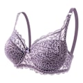 Miniatyrbild 1 av 6: Spets BH Plus Size Underkläder Justerbar Push Up Bekväm Dam BH Purple 38/85CD