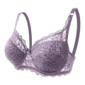 Pikkukuva 1 / 6: Pitsinen Plus-kokoinen Rintaliivi Säädettävä Push Up Mukava Naisten Rintaliivi Purple 36/80CD