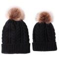 Pikkukuva 5 / 8: Uusi Twist Äiti-Lapsi Naisten Hattu Äiti ja Vauva Setti Neulehattu Khaki Average size
