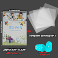 Pikkukuva 1 / 6: 3D-tulostuskynän piirustuskirja, uudelleenkäytettävä, värikäs, 22/40 kuviota, paksu paperi, kirkas levy, maalausmalli 3D-kynälle, lasten lahjat Large (40 patterns)