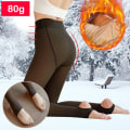 Miniatyrbild 11 av 11: Vinter Varma Isolerade Tights Dam Leggings Elastiska Tjocka Fleece Tights Hög Midja Termiska Leggings Tights Hud-Transparent style 3- 80g One Size