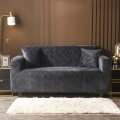 Miniatyrbild 9 av 10: Kristall Sammet Elastisk Sofföverdrag Utdragbar Sofföverdrag Soffskydd Sektionsindelad Enfärgad Enkel/Två/Tre/Fyra Sitser L-Form Behöver Köpa 2st Gray 145-185cm