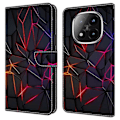 Miniatyrbild 1 av 5: Fodral för Xiaomi Redmi Note 14 Pro+ 5G med kortfack, mönstrad tryckt TPU+PU läder flip telefonfodral Red Cracks